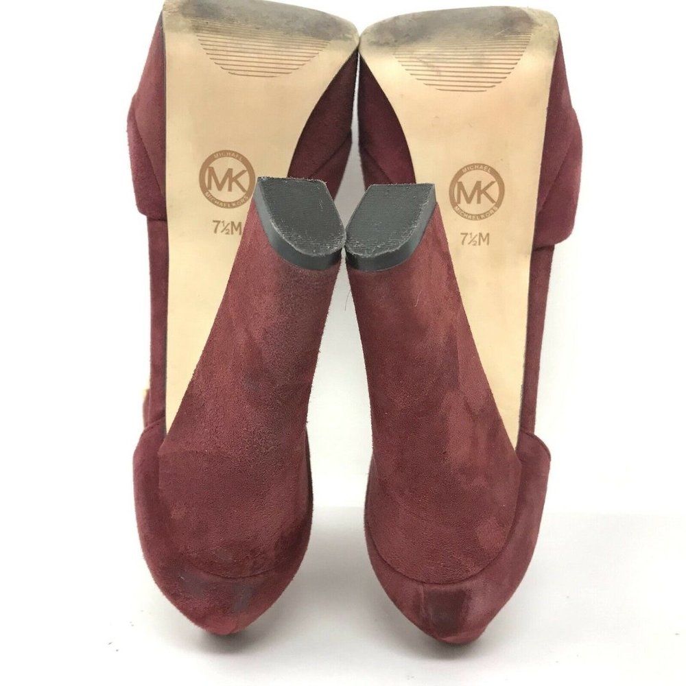 Michael Michael Kors Womens Haven Ankle Strap Suede Platform Pumps Cinnabar 7.5M - Picture 8 of 10